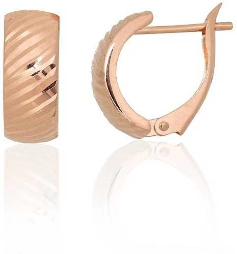 Auksiniai auskarai ant cilindrinės spynos - 1.69 g. - 13.5 mm.
