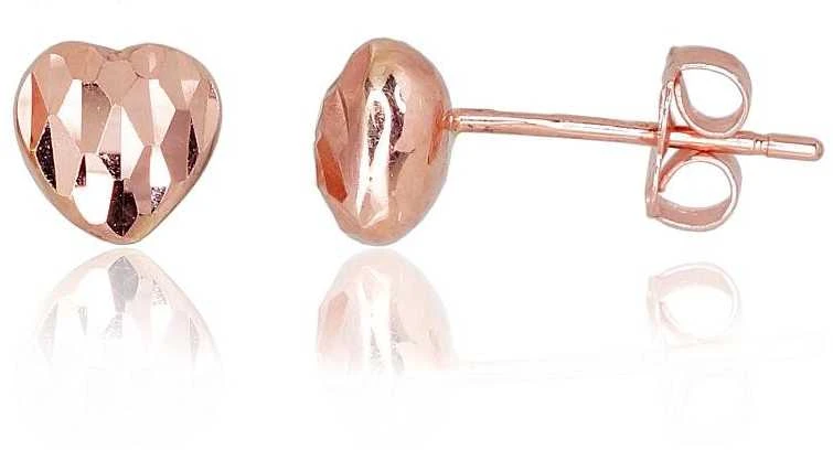 Auksiniai auskarai vinukai, Raudonas Auksas, Be akmens - 5 mm. - 0.55 g.