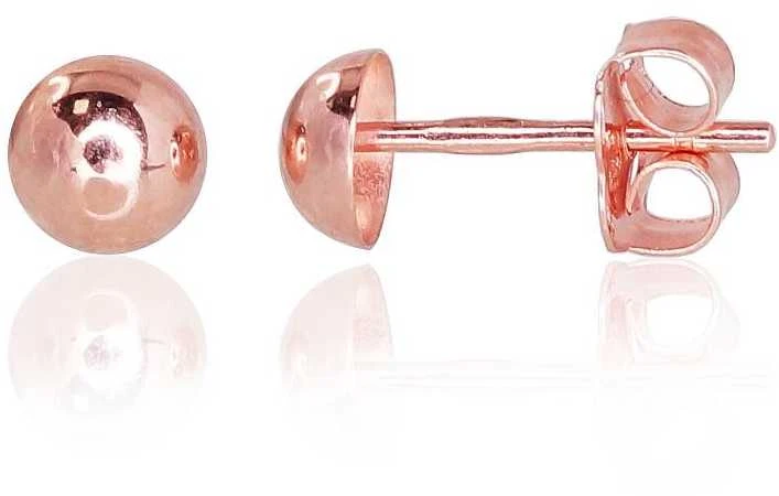 Auksiniai auskarai vinukai, Raudonas Auksas, Be akmens - 4 mm. - 0.23 g.