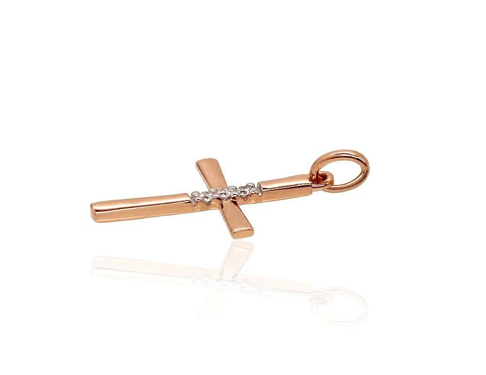 Auksinis pakabukas - 0.73 g. - 23 mm. - Briliantai (0,03Ct)