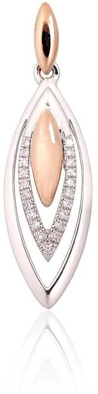 Auksinis pakabukas - 1.1 g. - 28 mm. - Briliantai (0,054Ct)