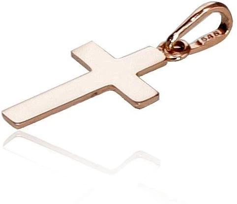 Auksinis pakabukas kryželis. Metalas: Raudonas Auksas. Praba: 585°. - 0.34 g. - 20 mm.