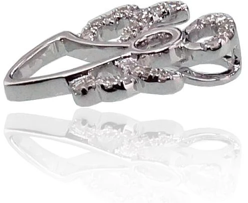 Auksinis pakabukas su brangakmeniais. Metalas: Baltas Auksas. Praba: 585°. Akmuo: Briliantai - 0.72 g. - 14 mm. - Briliantai (0,058Ct)
