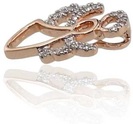 Auksinis pakabukas su brangakmeniais. Metalas: Raudonas Auksas. Praba: 585°. Akmuo: Briliantai - 0.78 g. - 14 mm. - Briliantai (0,062Ct)