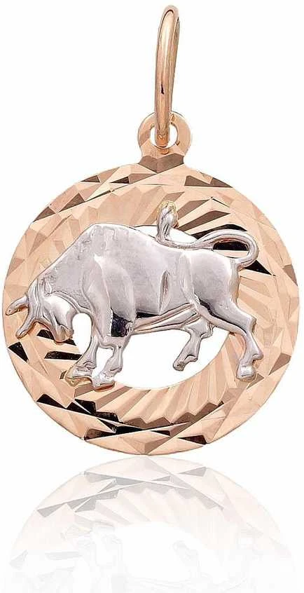 Auksinis pakabukas Zodiakas. Metalas: Raudonas/Baltas Auksas. Praba: 585° - 1.09 g. - 24 mm.