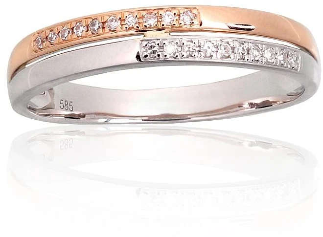 Auksinis žiedas - 17 - 1.85 g. - Briliantai (0,05Ct)