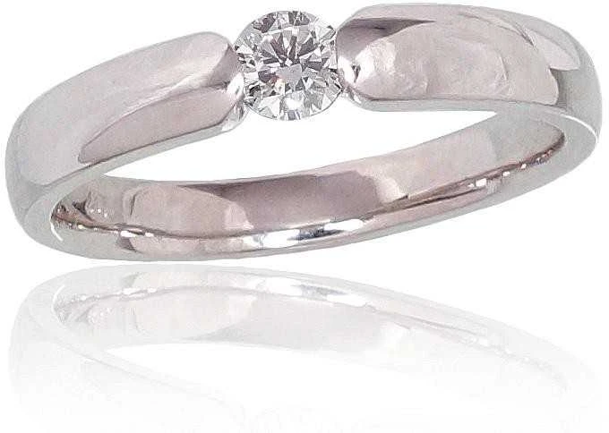 Auksinis žiedas su brangakmeniais. Metalas: Baltas Auksas. Praba: 585°. Akmuo: Briliantai - 18 - 3.6 g. - Briliantai (0,17Ct)