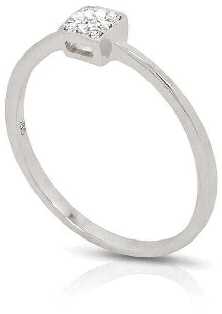 Auksinis žiedas su brangakmeniais. Metalas: Baltas Auksas. Praba: 585°. Akmuo: Briliantai - 16 - 1.11 g. - Briliantai (0,025Ct)