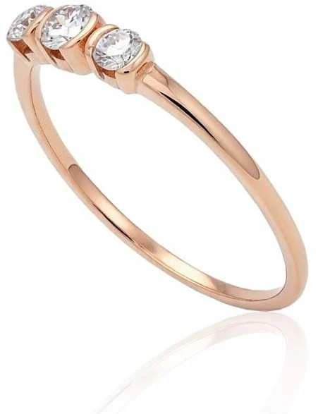 Auksinis žiedas su brangakmeniais. Metalas: Raudonas Auksas. Praba: 585°. Akmuo: Briliantai - 1.01 g. - 18 - Briliantai (0,22Ct)