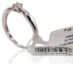Auksinis žiedas su brangakmeniais. Metalas: Baltas Auksas. Praba: 585°. Akmuo: Briliantai - 16.5 - 1.63 g. - Briliantai (0,024Ct)