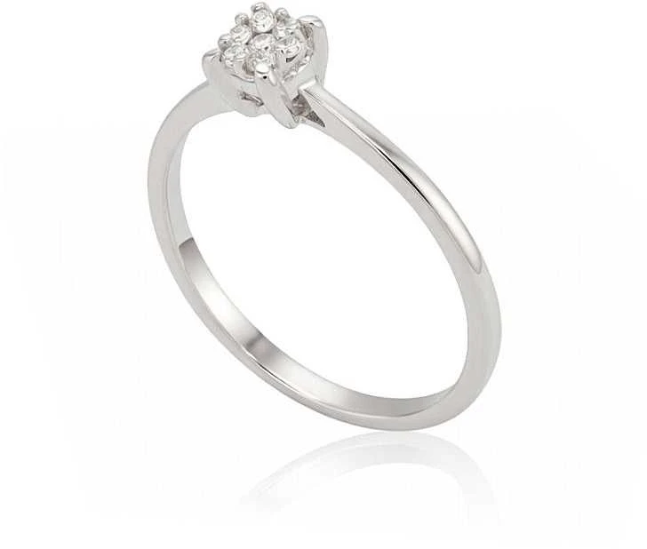 Auksinis žiedas su brangakmeniais. Metalas: Baltas Auksas. Praba: 585°. Akmuo: Briliantai - 16.5 - 1.54 g. - Briliantai (0,073Ct)