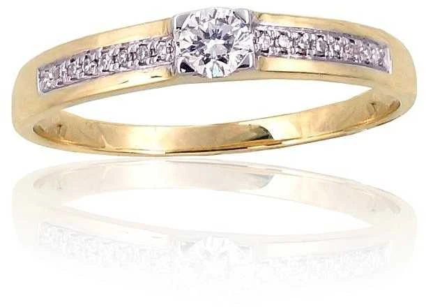Auksinis žiedas su brangakmeniais. Metalas: Geltonas Auksas. Praba: 585°. Akmuo: Briliantai - 17 - 1.83 g. - Briliantai (0,211Ct)