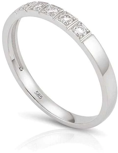 Auksinis žiedas su brangakmeniais. . Praba: 585°. Akmuo: Briliantai - 18.5 - 1.72 g. - Briliantai (0,06Ct)