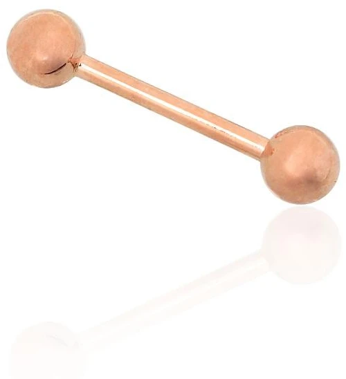 Auksinių auskarų vėrimas į liežuvį - 0.94 g. - 27 mm.