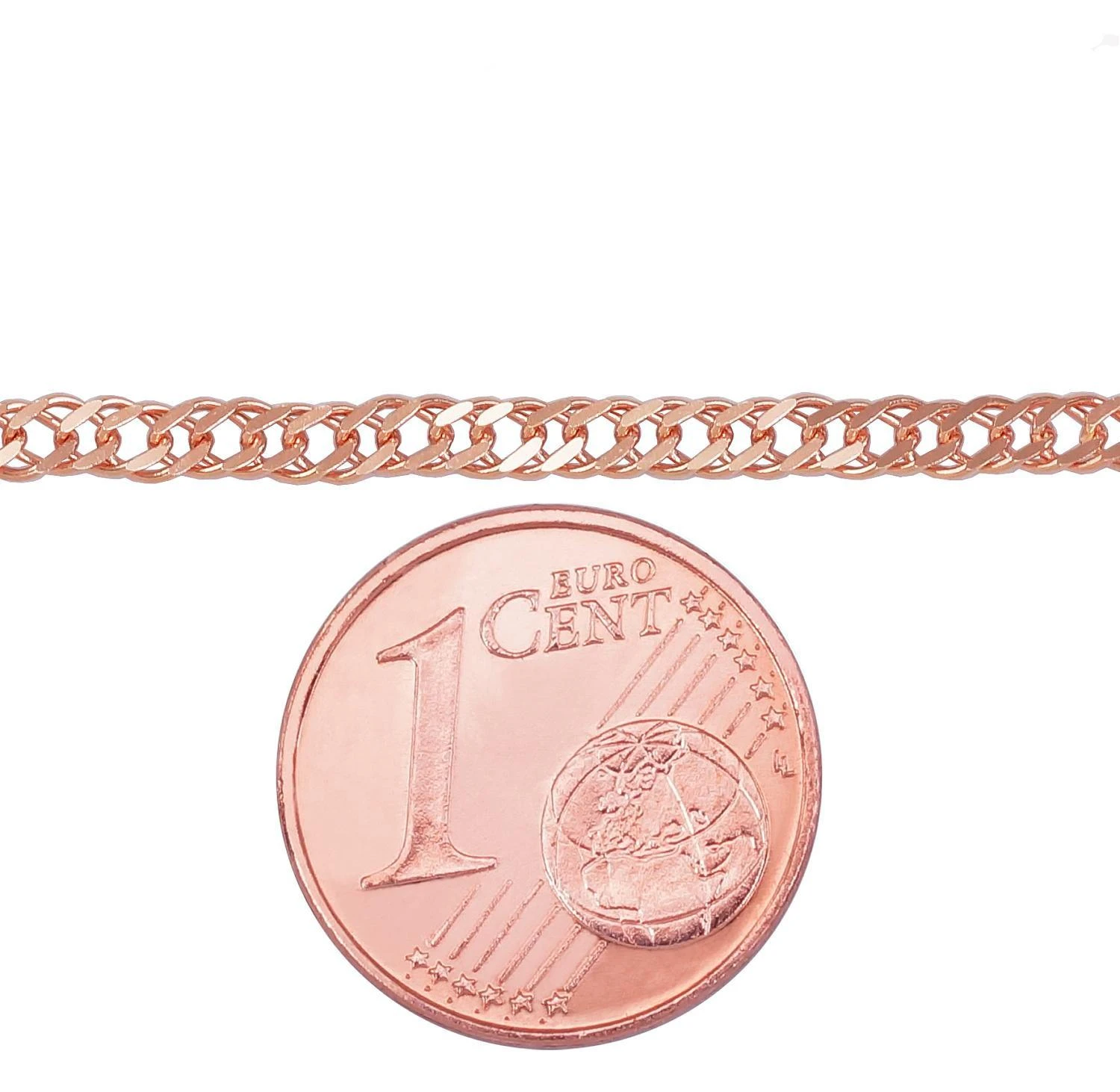 Auksinė grandinėlė Double rombo 2.5 mm , briaunų apdirbimas deimantu - 2.5 mm. - 50 - 4.54 g.