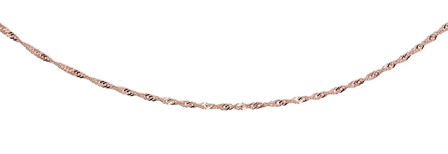 Auksinė grandinėlė Singapore 1.5 mm , briaunų apdirbimas deimantu - 2.14 g. - 55 - 1.5 mm.