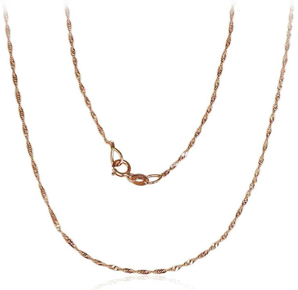 Auksinė grandinėlė Singapore 1 mm , briaunų apdirbimas deimantu - 0.84 g. - 1 mm. - 45