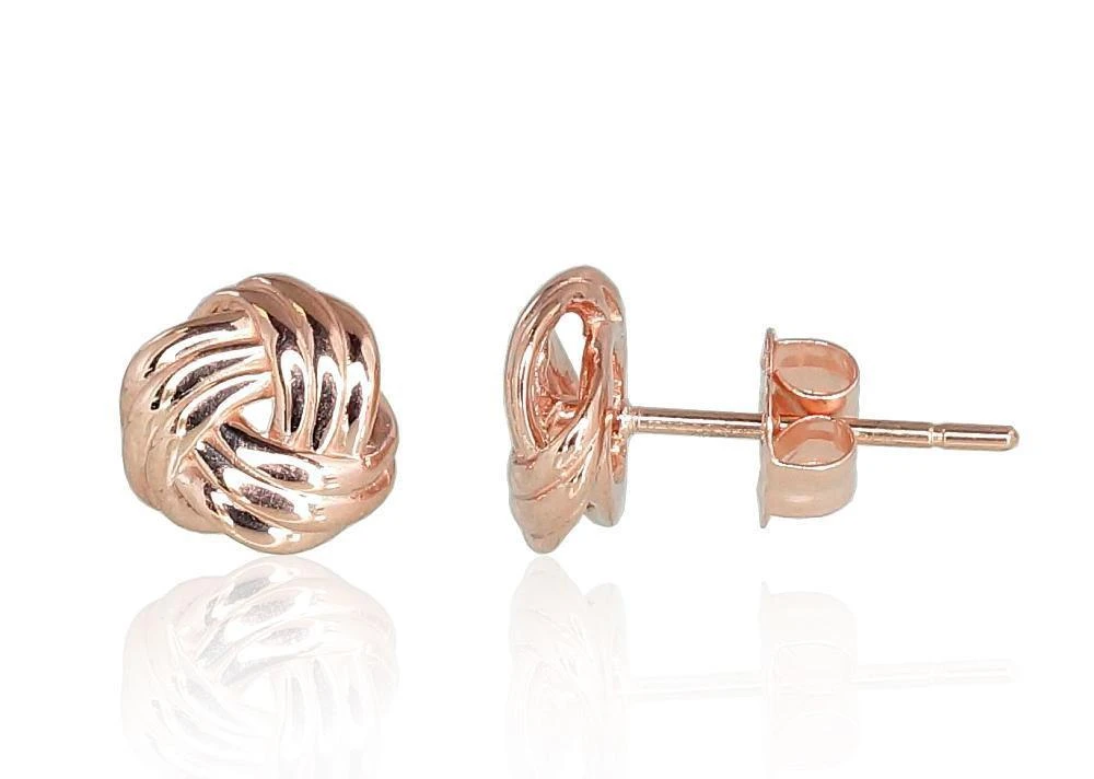 Auksiniai auskarai vinukai, Raudonas Auksas, Be akmens - 0.94 g. - 7 mm.
