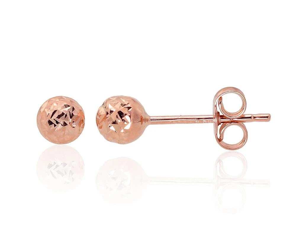 Auksiniai auskarai vinukai, Raudonas Auksas, Be akmens - 0.39 g. - 4 mm.
