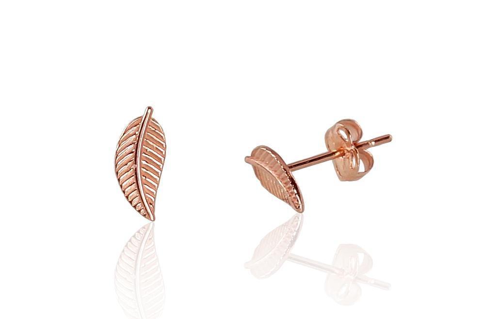 Auksiniai auskarai vinukai, Raudonas Auksas, Be akmens - 0.43 g. - 8 mm.