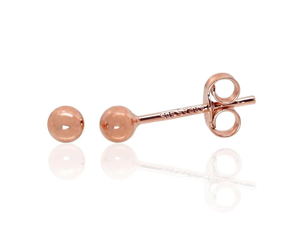 Auksiniai auskarai vinukai, Raudonas Auksas, Be akmens - 3 mm. - 0.33 g.