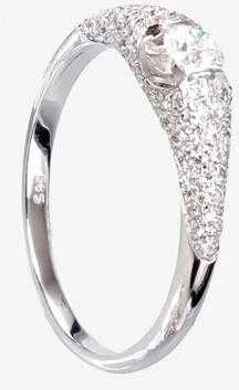 Auksinis žiedas su brangakmeniais. Metalas: Baltas Auksas. Praba: 585°. Akmuo: Briliantai - 17 - 2.25 g. - Briliantai (0,458Ct)