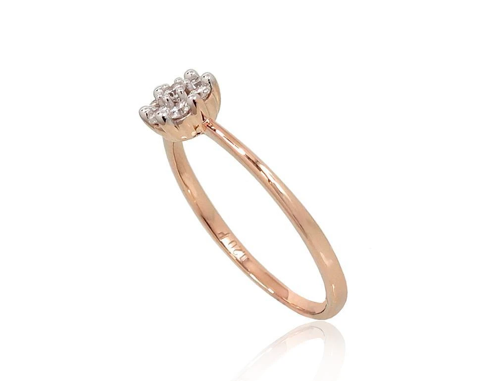 Auksinis žiedas su brangakmeniais. Metalas: Raudonas Auksas. Praba: 585°. Akmuo: Briliantai - 18 - 1.69 g. - Briliantai (0,2Ct)
