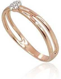 Auksinis žiedas su brangakmeniais. Metalas: Raudonas Auksas. Praba: 585°. Akmuo: Briliantai - 17 - 2.01 g. - Briliantai (0,07Ct)