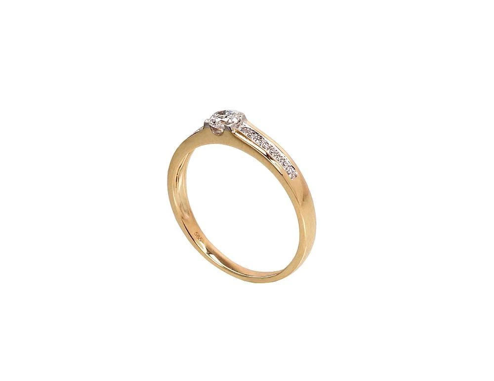 Auksinis žiedas su brangakmeniais. Metalas: Geltonas Auksas. Praba: 585°. Akmuo: Briliantai - 17 - 1.83 g. - Briliantai (0,211Ct)