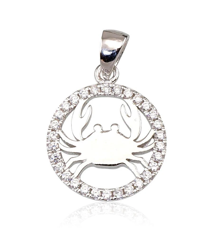 Sidabrinis pakabukas Zodiakas. . Praba: 925°. Akmuo: Cirkonai - 2.6 g. - 24 mm.