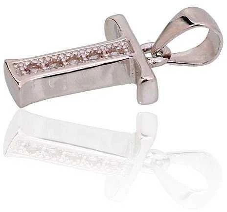Sidabrinis Pakabukas - Vardo Raidė. Metalas: Sidabras. Praba: 925°. Akmuo: Cirkonai - 1.2 g. - 19 mm.