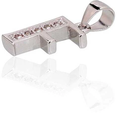 Sidabrinis Pakabukas - Vardo Raidė. Metalas: Sidabras. Praba: 925°. Akmuo: Cirkonai - 1.1 g. - 20 mm.