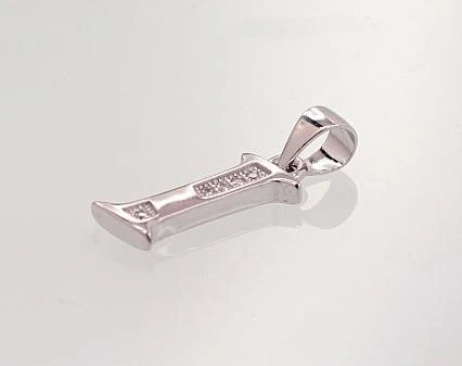 Sidabrinis Pakabukas - Vardo Raidė. Metalas: Sidabras. Praba: 925°. Akmuo: Cirkonai - 0.9 g. - 21 mm.