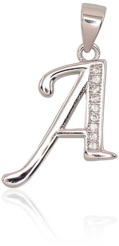 Sidabrinis Pakabukas - Vardo Raidė. Metalas: Sidabras. Praba: 925°. Akmuo: Cirkonai - 1.7 g. - 24 mm.
