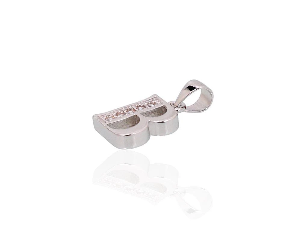 Sidabrinis Pakabukas - Vardo Raidė. Metalas: Sidabras. Praba: 925°. Akmuo: Cirkonai - 1.6 g. - 19 mm.
