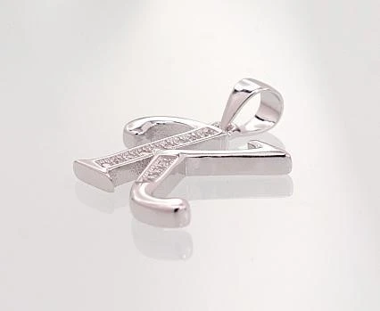 Sidabrinis Pakabukas - Vardo Raidė. Metalas: Sidabras. Praba: 925°. Akmuo: Cirkonai - 1.9 g. - 23 mm.