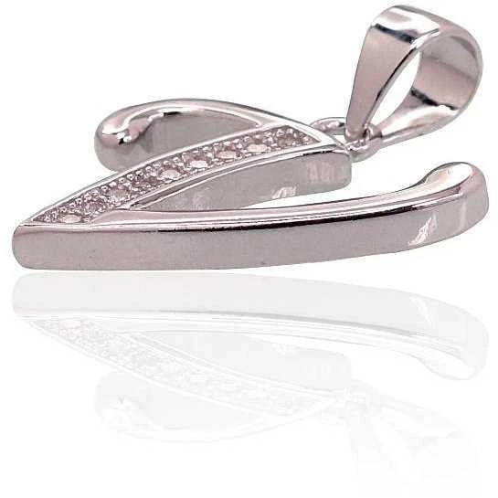 Sidabrinis Pakabukas - Vardo Raidė. Metalas: Sidabras. Praba: 925°. Akmuo: Cirkonai - 1.5 g. - 20 mm.