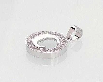 Sidabrinis Pakabukas - Vardo Raidė. Metalas: Sidabras. Praba: 925°. Akmuo: Cirkonai - 1.8 g. - 21 mm.