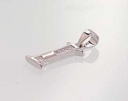 Sidabrinis Pakabukas - Vardo Raidė. Metalas: Sidabras. Praba: 925°. Akmuo: Cirkonai - 1 g. - 21 mm.