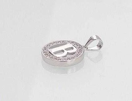 Sidabrinis Pakabukas - Vardo Raidė. Metalas: Sidabras. Praba: 925°. Akmuo: Cirkonai - 1.9 g. - 21 mm.