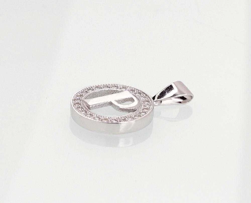 Sidabrinis Pakabukas - Vardo Raidė. Metalas: Sidabras. Praba: 925°. Akmuo: Cirkonai - 2 g. - 21 mm.