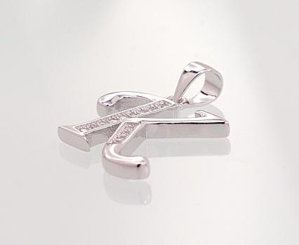 Sidabrinis Pakabukas - Vardo Raidė. Metalas: Sidabras. Praba: 925°. Akmuo: Cirkonai - 1.8 g. - 23 mm.