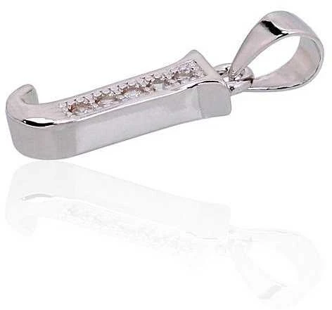Sidabrinis Pakabukas - Vardo Raidė. Metalas: Sidabras. Praba: 925°. Akmuo: Cirkonai - 1.2 g. - 21 mm.