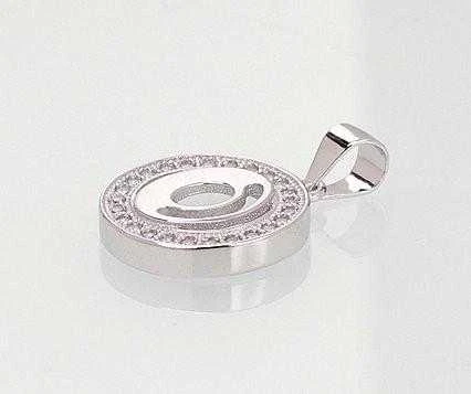 Sidabrinis Pakabukas - Vardo Raidė. Metalas: Sidabras. Praba: 925°. Akmuo: Cirkonai - 1.8 g. - 21 mm.
