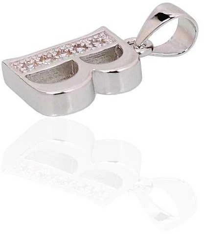 Sidabrinis Pakabukas - Vardo Raidė. Metalas: Sidabras. Praba: 925°. Akmuo: Cirkonai - 1.7 g. - 19 mm.