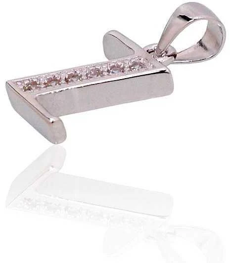 Sidabrinis Pakabukas - Vardo Raidė. Metalas: Sidabras. Praba: 925°. Akmuo: Cirkonai - 1.2 g. - 19 mm.