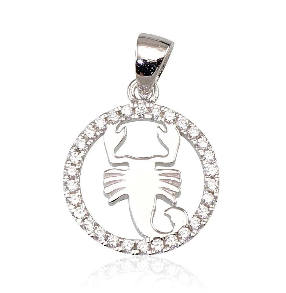 Sidabrinis pakabukas Zodiakas. . Praba: 925°. Akmuo: Cirkonai - 2.6 g. - 24 mm.