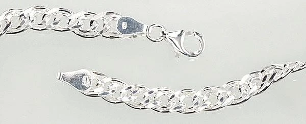 Sidabrinė grandinėlė Crandmother 6 mm , briaunų apdirbimas deimantu - 6 mm. - 50 - 23.6 g.