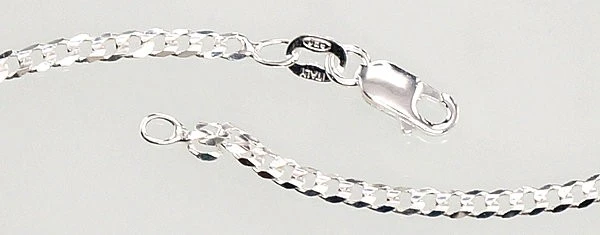 Sidabrinė grandinėlė Curb 2.5 mm , briaunų apdirbimas deimantu - 2.5 mm. - 45 - 4.8 g.