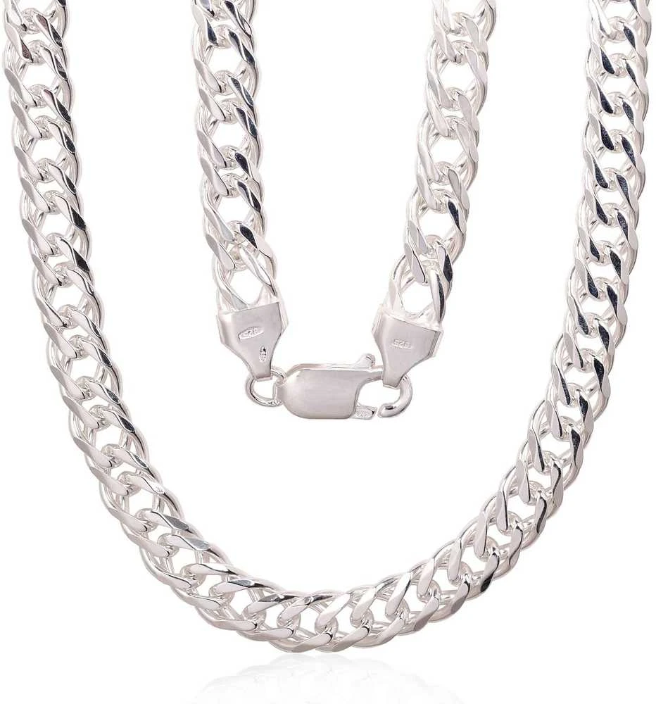 Sidabrinė grandinėlė Double rombo 6 mm , briaunų apdirbimas deimantu - 6 mm. - 50 - 29.8 g.
